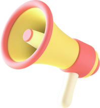 3D Floating Element Megaphone